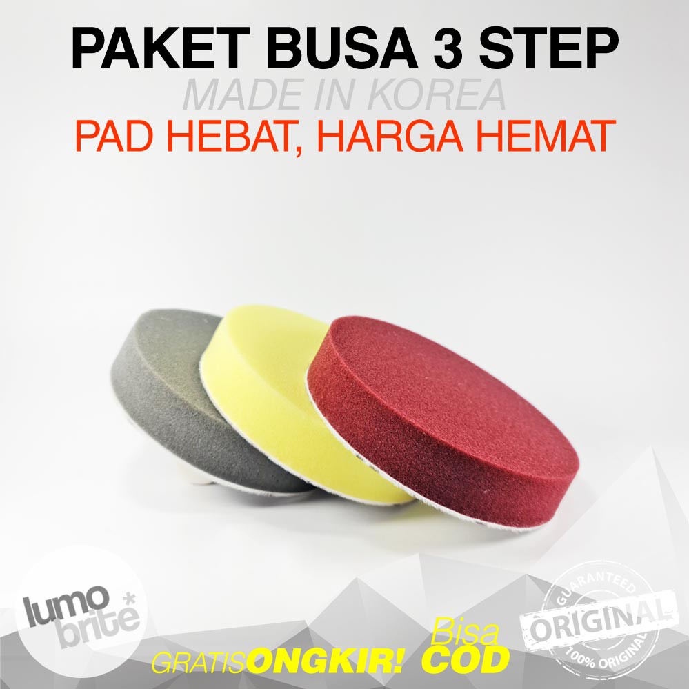 MURAH IPO 6in 6 inch Rotary Pad 3 Warna Kompon Kasar Halus Wax Busa Mesin Poles Mobil