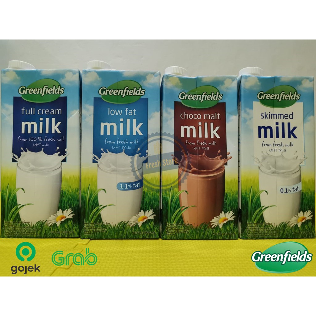 

Susu Greenfields Greenfield UHT 1000ml 1L | Full Cream Low Fat Choco Malt Coklat Skimmed Skim