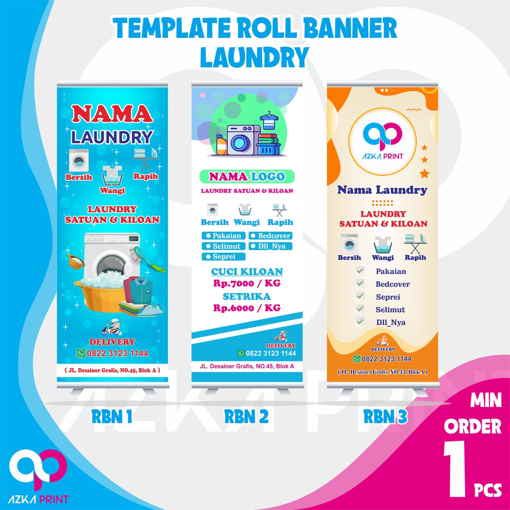 Jual CETAK ROLL UP BANNER LAUNDRY ROLL BANNER STANDING BANNER BANNER Indonesia Shopee