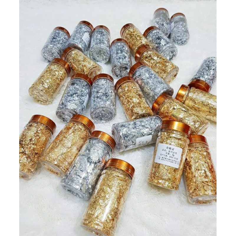 Non Edible Flakes silver,gold&rosegold/Dekorasi cake