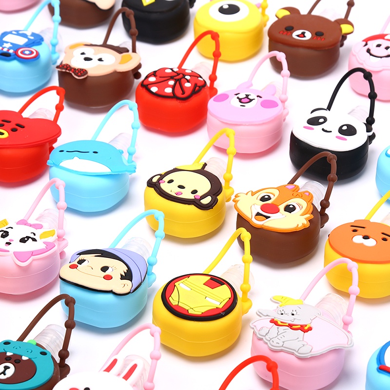 {LUCKID}30ml Funny Cute Carton Hand Sanitizer Shower Lotion Holder Empty Round Bottle