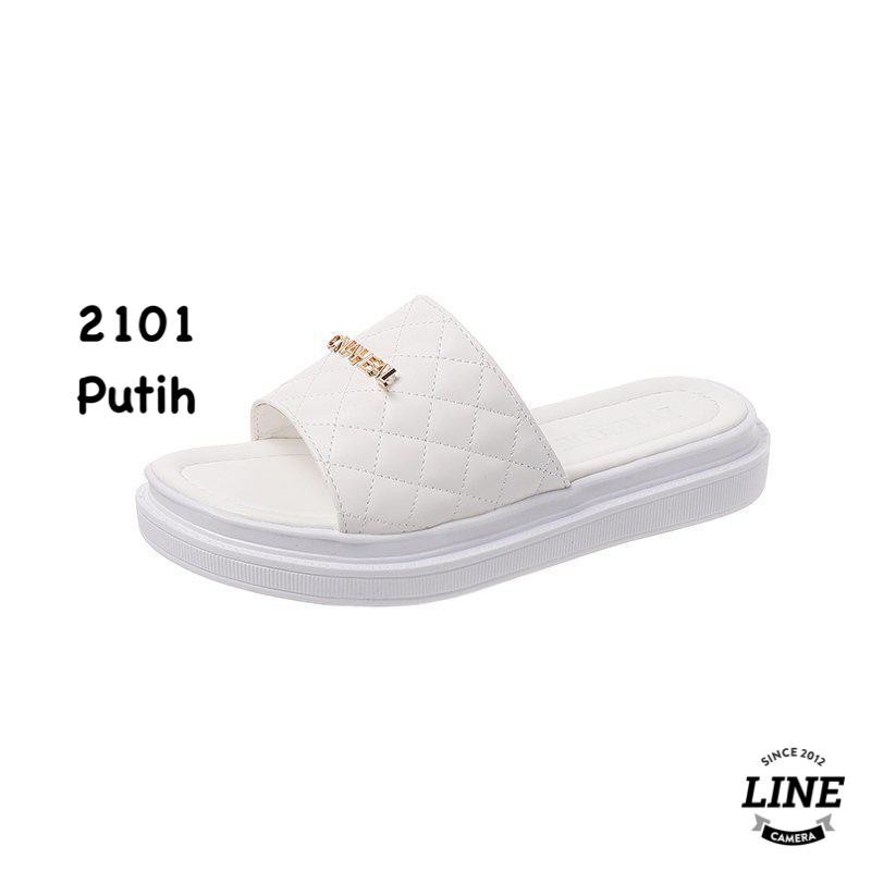 SANDAL WANITA SLIP ON FASHION KOREA SHOES 2101