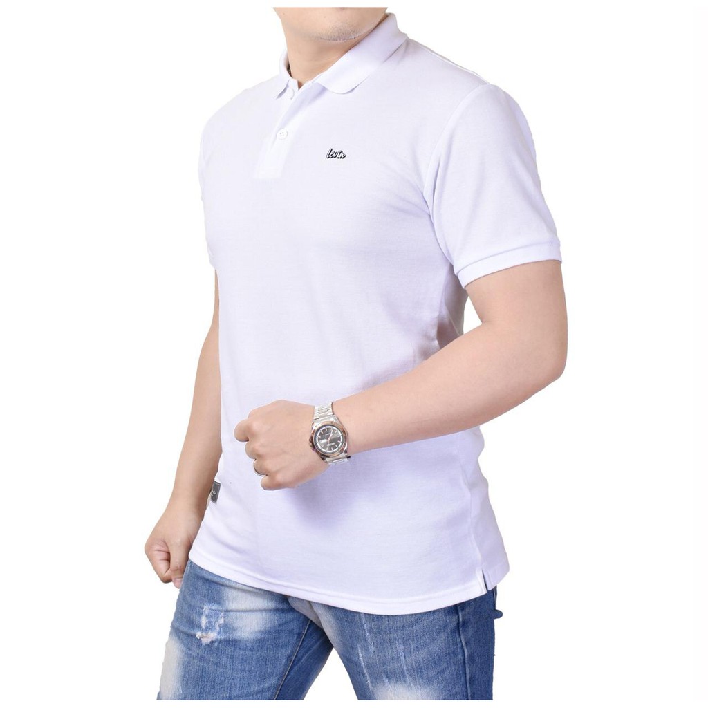 kaos kerah pria Basic Putih premium kaos polo shirt pria kaos wangky