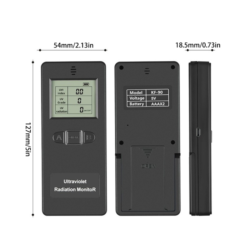 Kiss Alat Pendeteksi Radiasi Ultraviolet Digital UVI Meter Dosimeter Tester Counter