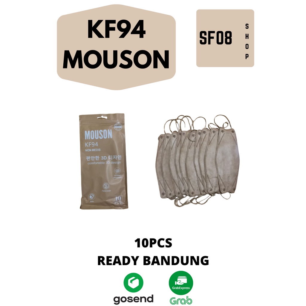 Masker Mouson KF94 Warna Coffee isi 10pcs (READY BANDUNG)