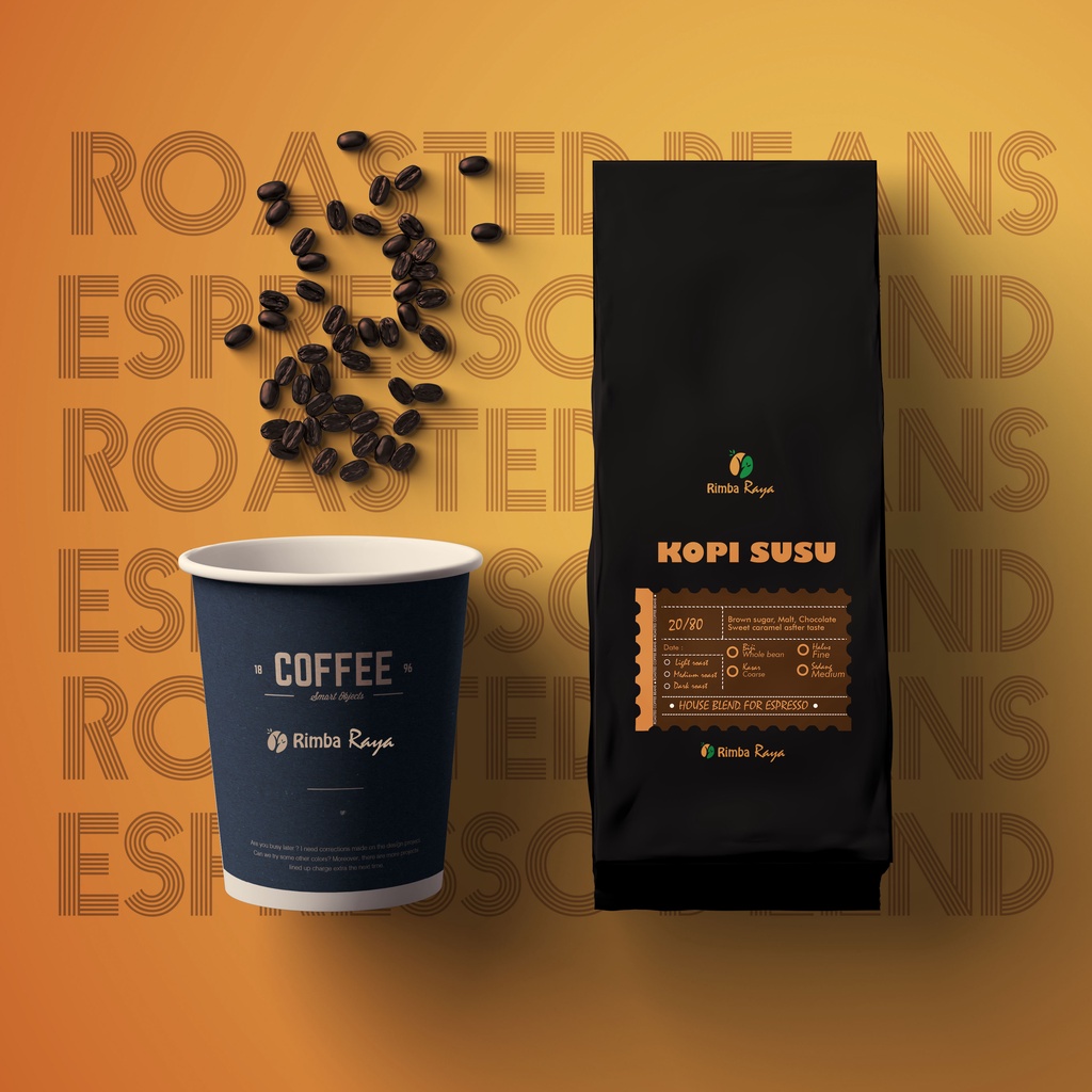 

Kopi Espresso House Blend Roasted Coffee beans For Kopi Susu 1kg