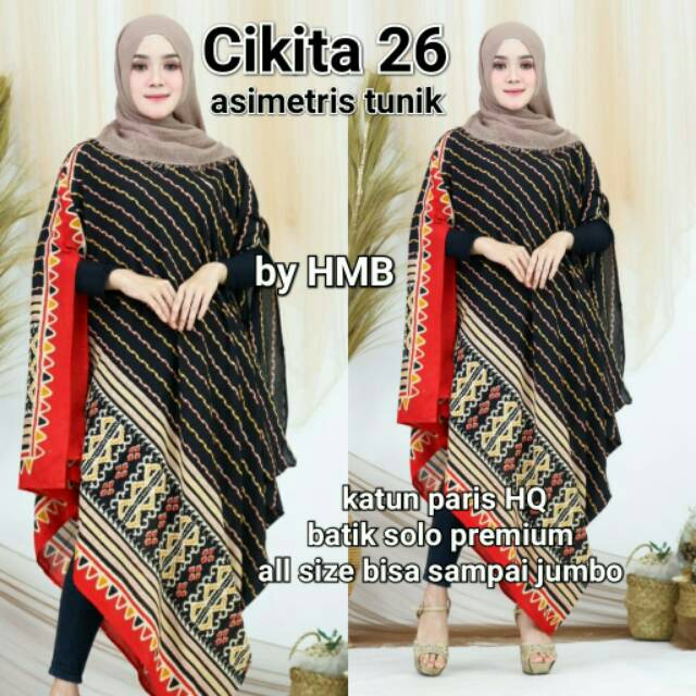 Tunik Batik Asimetris Premium Cikita Shopee Indonesia