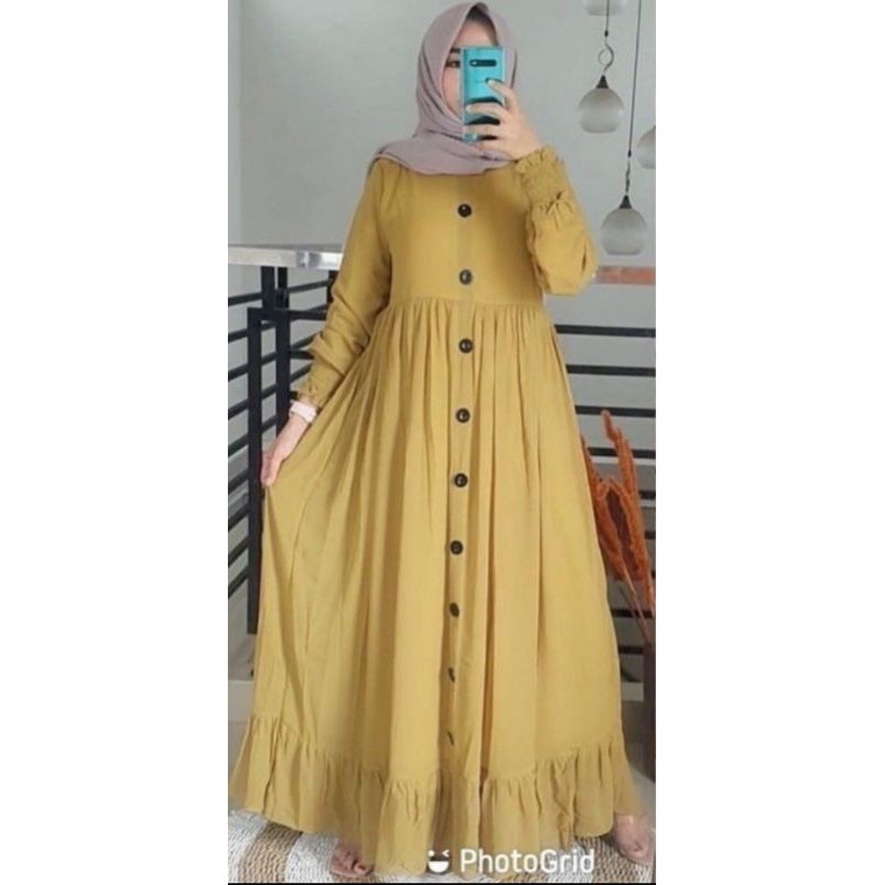 PROMO GAMIS WANITA TERBARU 2021 LEBARAN #anggosae gamis remaja, dewasa, gamis jumbo gamis seragaman pengajian, kondangan, grup dll ready size XS, S, M, L, XL, XXL, XXXL-Ijo lemon