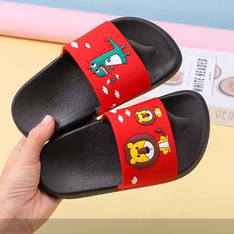 PROMO BESAR (ygl-764) hb SANDAL LION JUNGLE Sandal selop karet lucu anak Laki Laki Cowok Import Kual