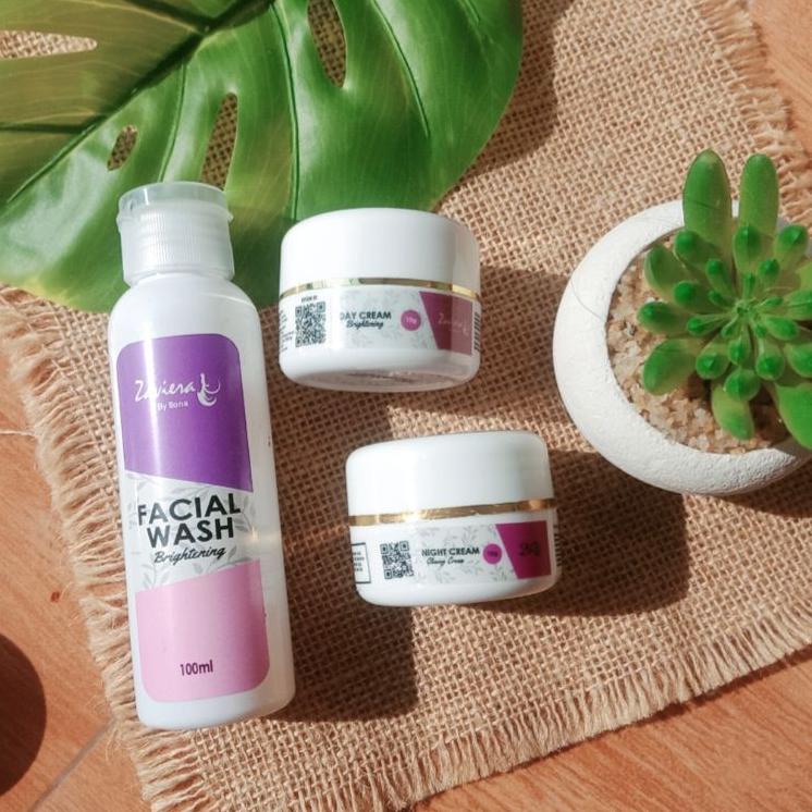 【GROSIR】 Paket Pemutih Wajah Zaviera Glowing Cream pemutih wajah kusam kulit normal sensitif new