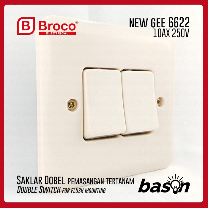 BROCO 6622U New Gee Double Switch - Saklar Seri