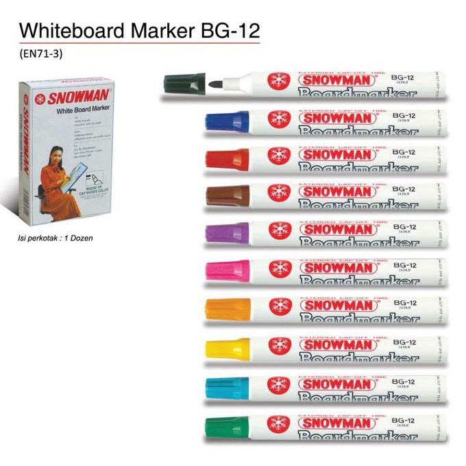 

Diskon Spidol Whiteboard Marker SNOWMAN BG-12 GROSIR - Hitam Cuci Gudang Awal Tahun