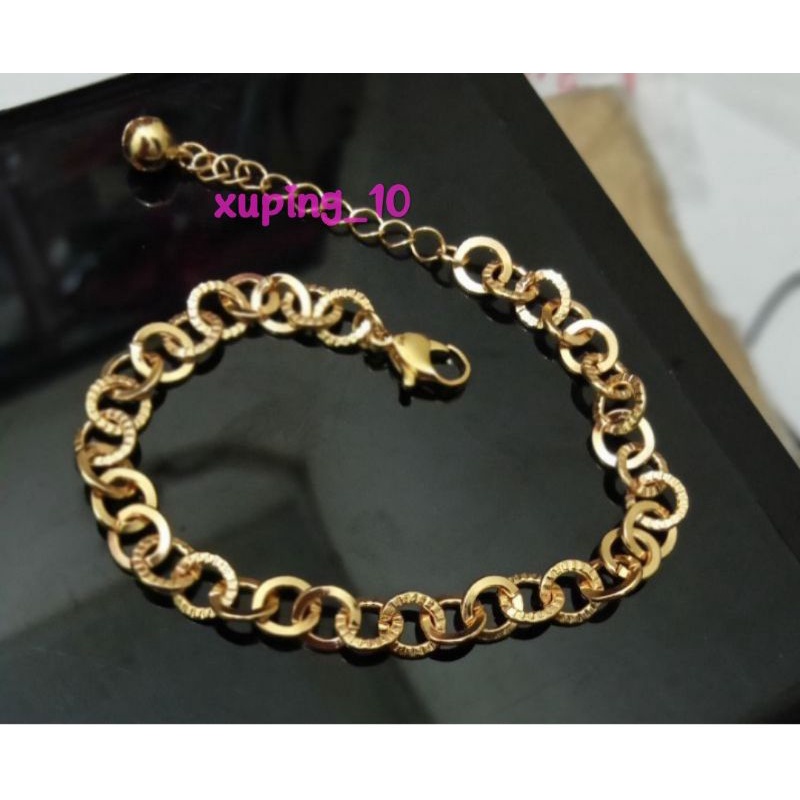 Gelang tangan xuping wanita berlapis emas uk18cm. bsdr.