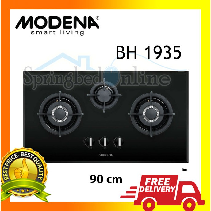 MODENA Paket Kompor Tanam 3 Tungku 90 cm dan Cooker Hood 90 cm - BH 1935 &amp; PX 9002