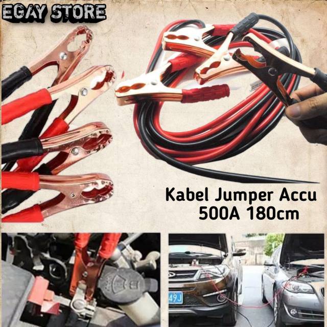 [TERMURAH] KABEL JUMPER AKI MOBIL 500A 180cm CABLE JUMPER BOOSTER CHARGER ACCU MOBIL  PORTABLE