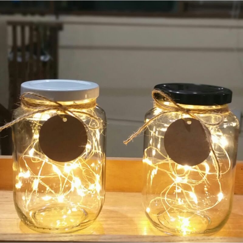 jar kaca 450ml 350ml with led free box bubble