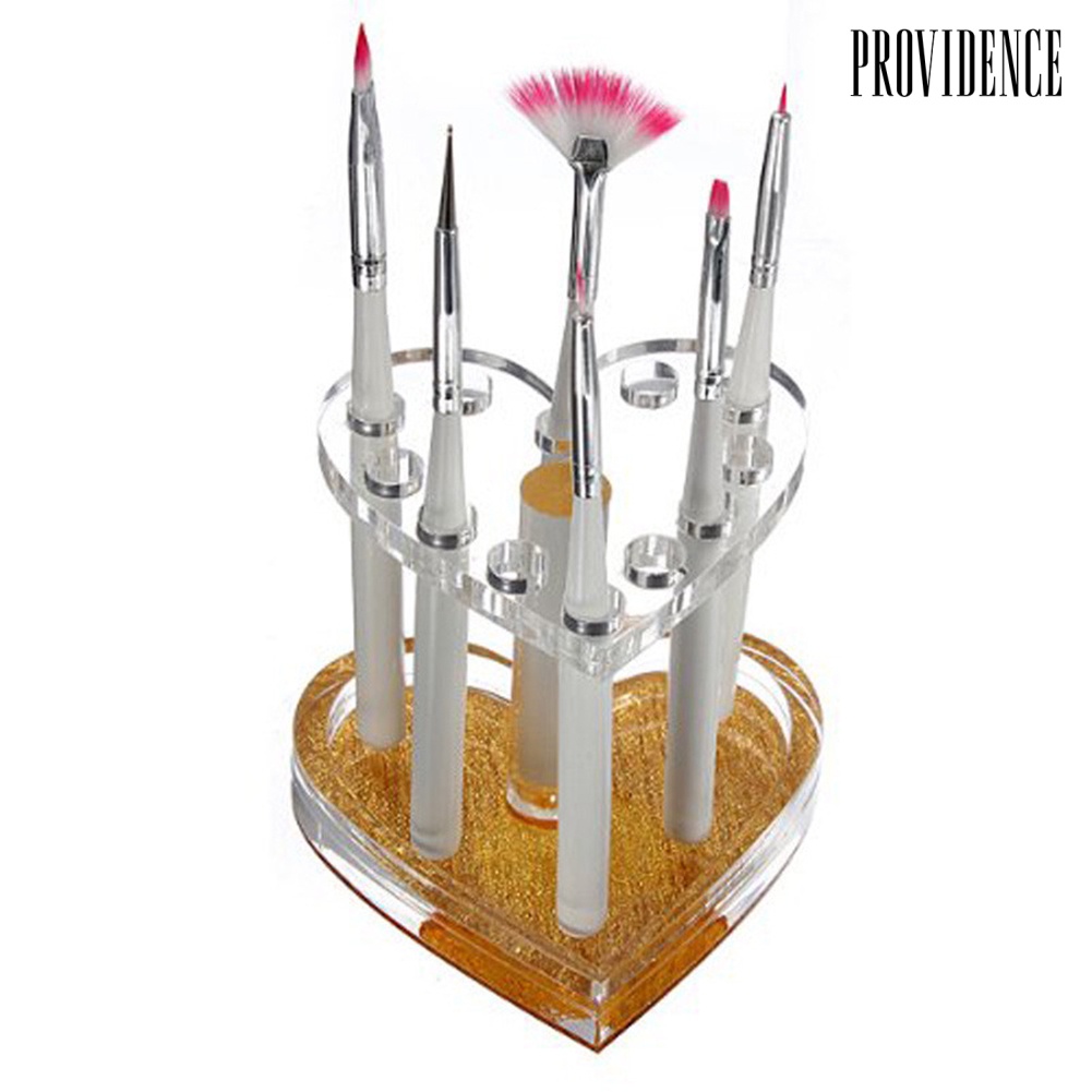 Providence Heart Round Shape 12 Holes Brush Pen Holder Nail Tool Display Shelf Organizer