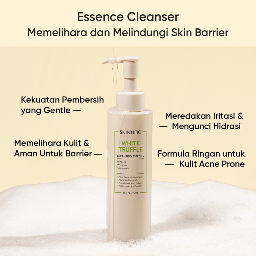 ★ BB ★  SKINTIFIC White Truffle Cleansing Essence Cleanser Facial Wash Serum Nourish and Protect Skin Barrier 80ml