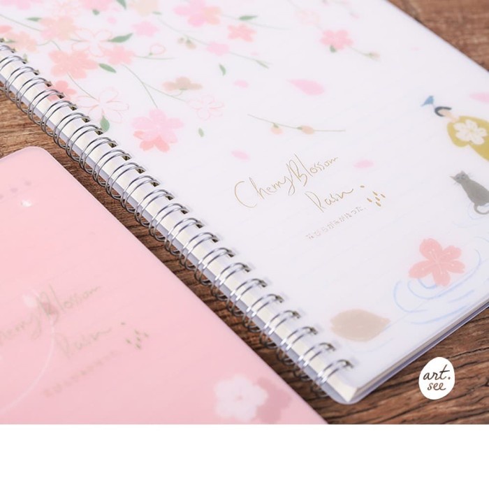 

Menakjubkan Cherry Blossom Rain Spiral Ruled Notebook B5 Limited