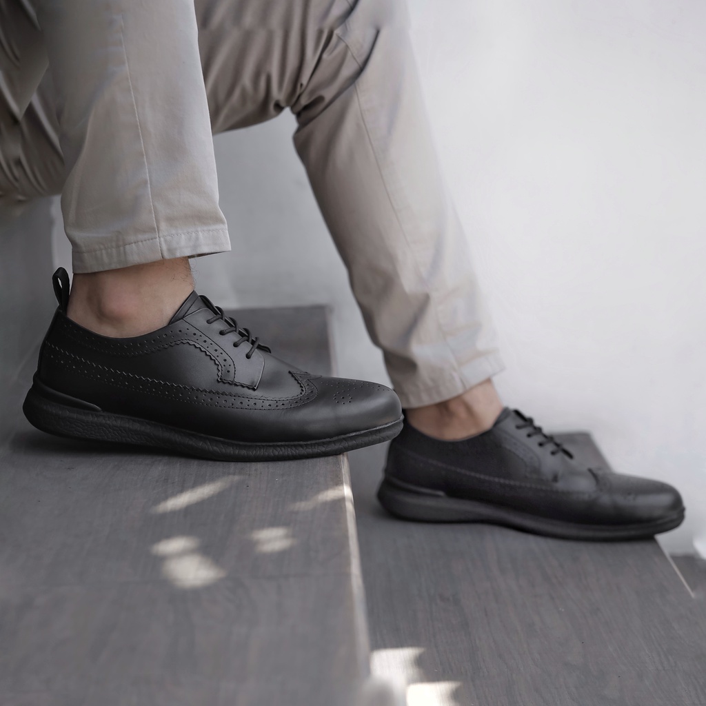 Sepatu Kuli Sapi Asli - Sepatu Formal Casual Pria Kerja Kantor Kondangan Pantofel Hitam Pria Tali Sepatu Pantopel Oxford Cowok Pria Kasual Original