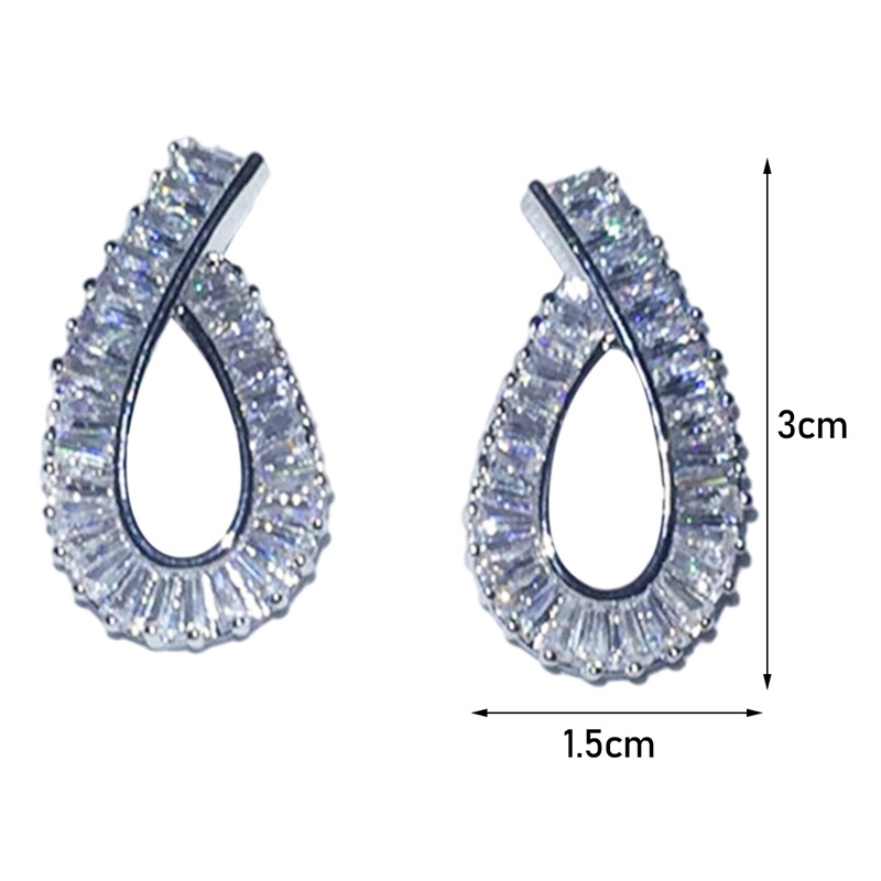 Anting Stud Cubic Zirconia Ukuran Kecil Untuk Aksesoris Wanita