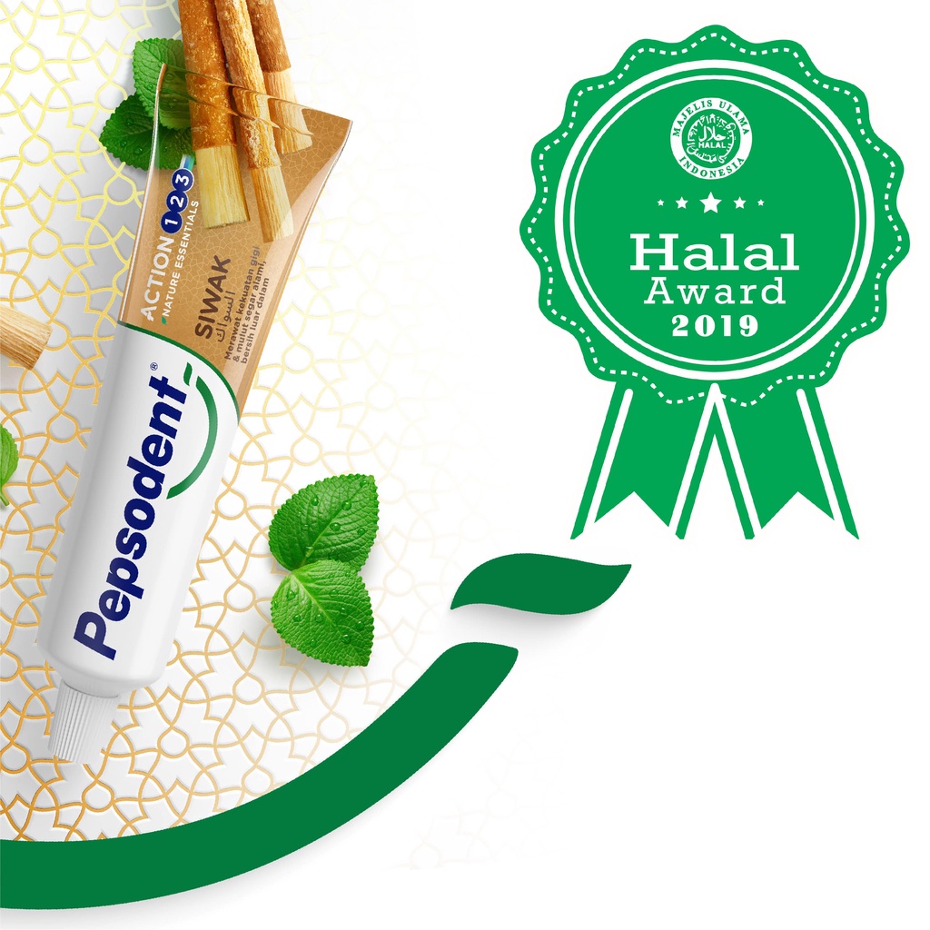 Pepsodent Pasta Gigi Compelete 8 Siwak Anticavity And Fresh Halal Natural 150+25G