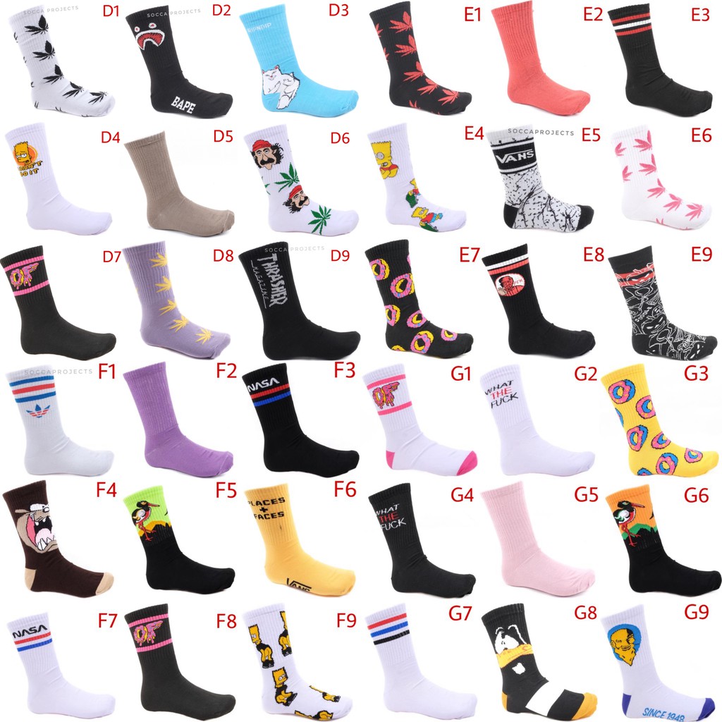 GROSIR KAOS KAKI /1 LUSIN PRIA WANITA MOTIF OLDSCHOOL TRIBAL ORIGINAL DISTRO