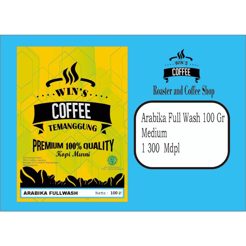 

arabika fullwash 100 gr premium