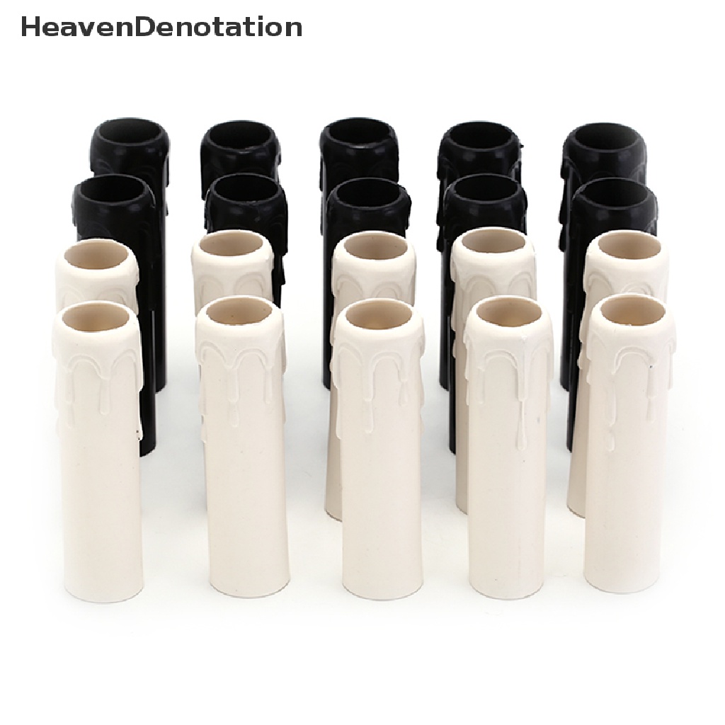 [HeavenDenotation] 10Pcs Plastic Drip Candle Tube for Chandelier Light Bulb Covers Sleeve