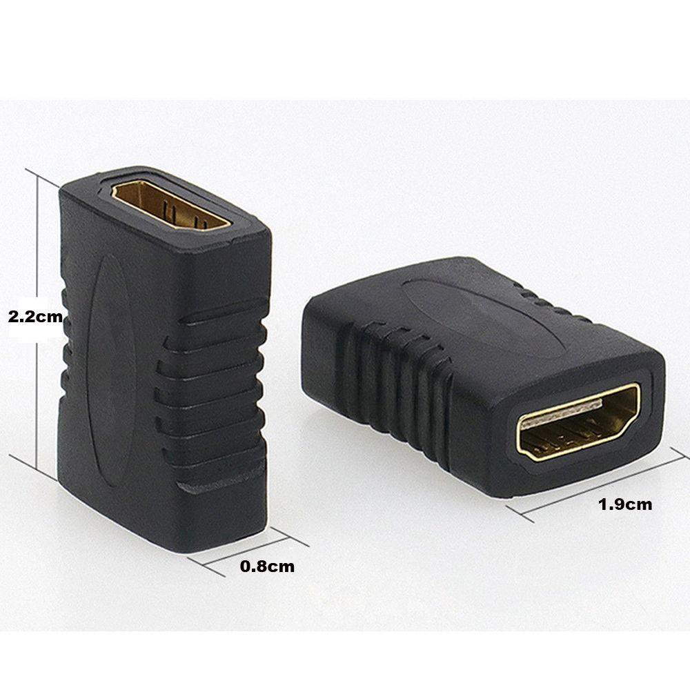 POPULAR Populer 2Pcs Konektor HDMI Hitam Converter Adapter Coupler