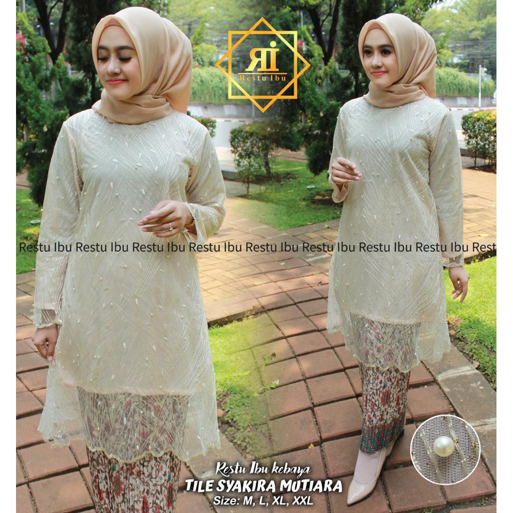 TUNIK SYAKIRA TILLE - KEBAYA TUNIK TILLE MUTIARA - KEBAYA MODERN - BAJU KEBAYA FASHION