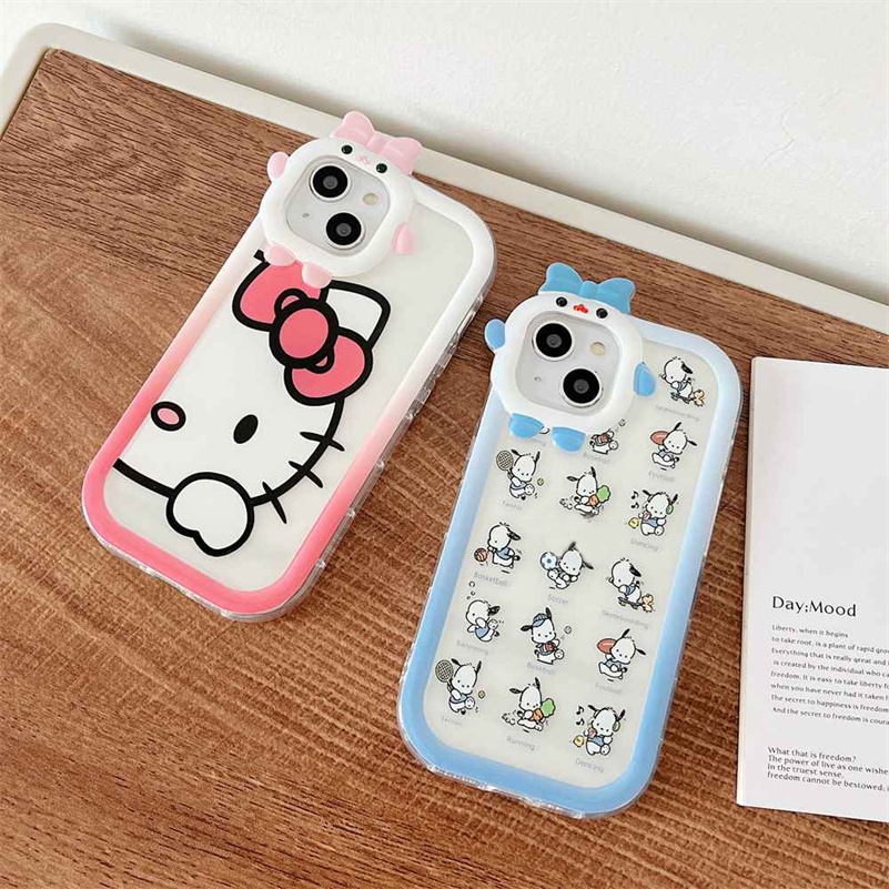 Soft Case Silikon Transparan Motif Kartun 3D Untuk iPhone 14 13 12 11 Pro Max X Xr Xs Max 7 8 6 6s Plus SE 2020