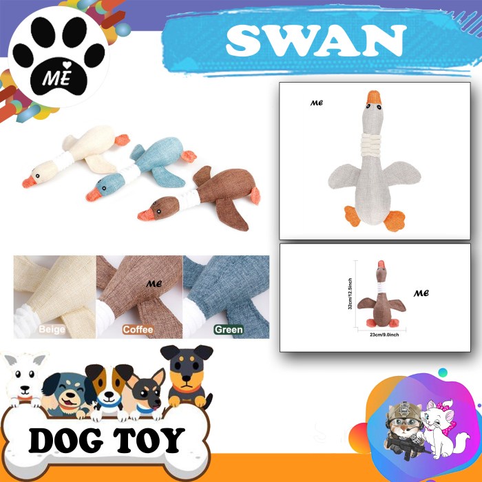 Mainan Gigit Bunyi &quot;SWAN&quot; Dog Chew Squeaky Toys