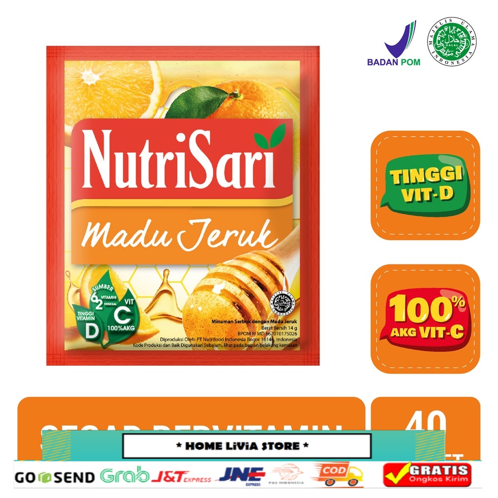 

NutriSari Minuman Buah Vitamin C Madu Jeruk 40's