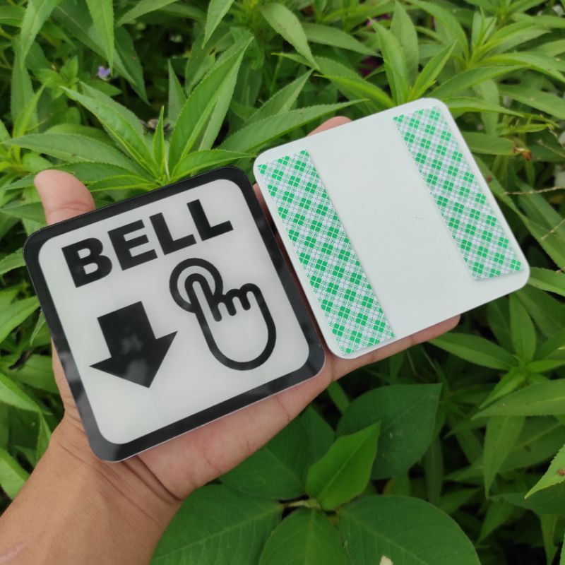 PAPAN ACRYLIC TULISAN BELL PAPAN AKRILIK BEL TANDA BELL BEL RUMAH BEL TOKO BELL PAGAR 10X10 CM