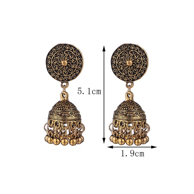 LRC Anting Tusuk Vintage Color Pure Color Decorated Earrings