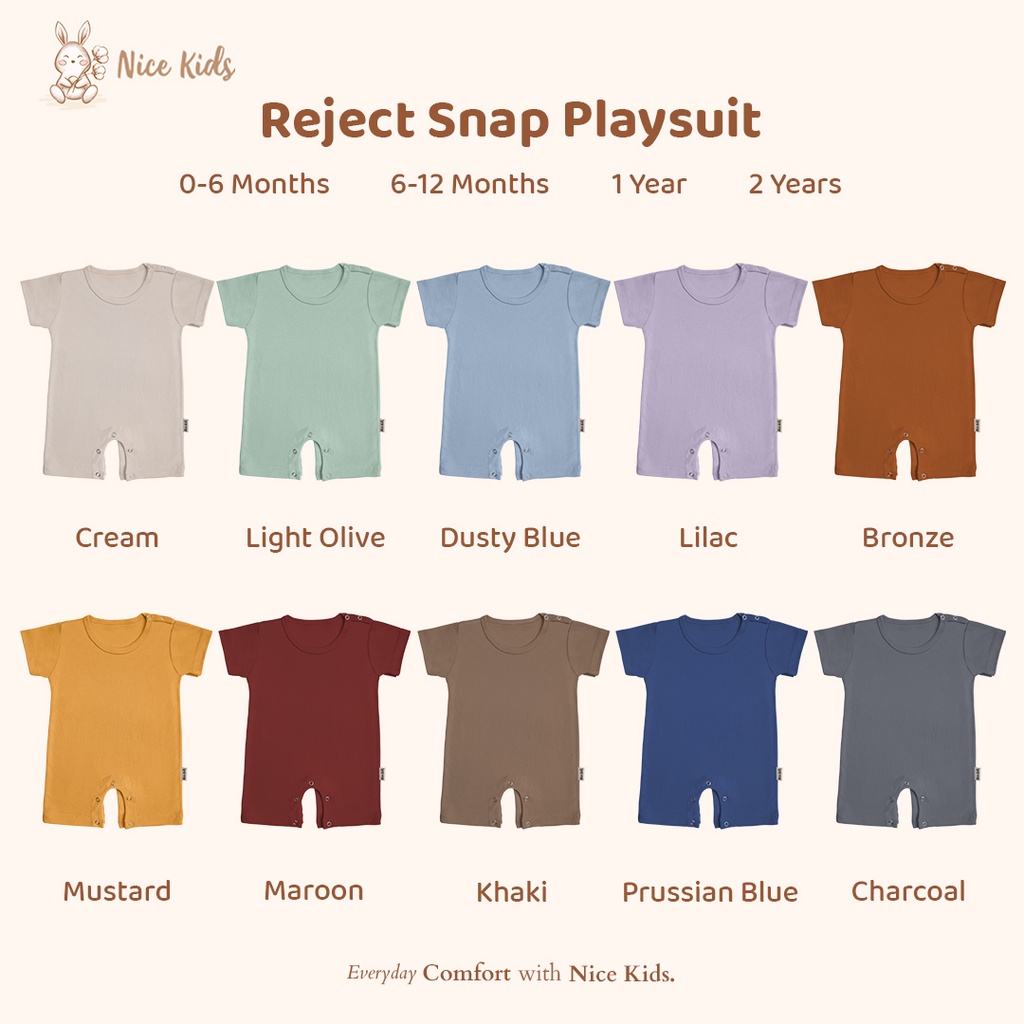 [REJECT SALE] Defect Playsuit Nice Kids (Baby Playsuit 0 Bulan - 2 tahun)