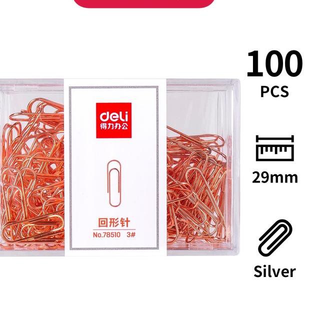 

Murah Meriah Deli Paper Clip / Penjepit Kertas Rose Gold Ukuran 8x29 mm 78510