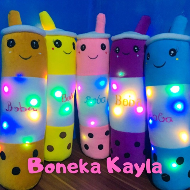 COD (TERBARU) Boneka Guling Boba PAKAI LAMPU ternyaman terlembut