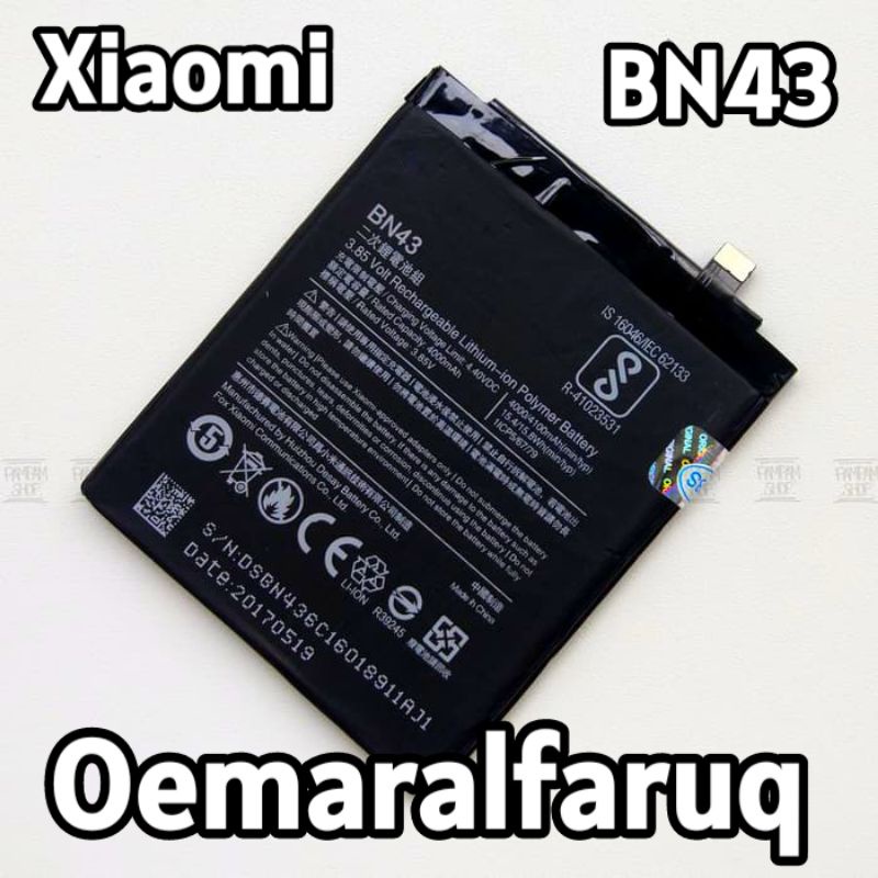 Baterai Battery Batre Xiaomi Redmi Note 4X Snapdragon BN43 BN 43 Original 100%