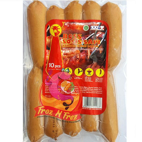 

BOSS Sosis Sapi Bakar Mini 500 Gram (10 Pcs) - Original