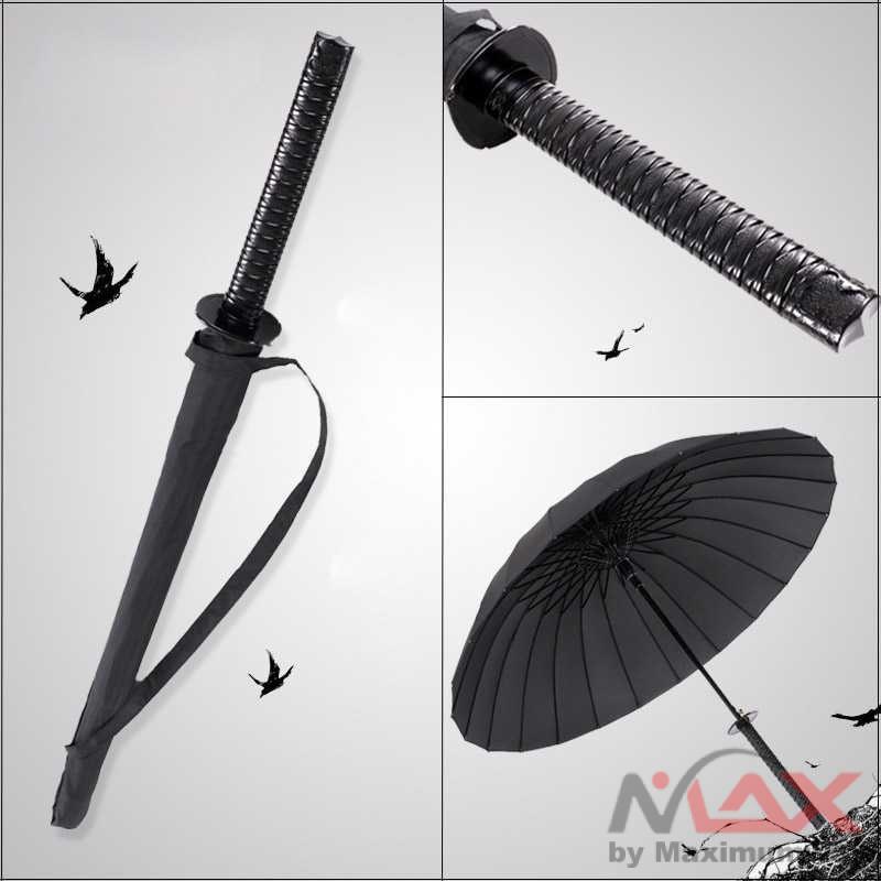 Payung Samurai Unik Jepang Bentuk Samurai Katana Tampil beda Tampil Unik Payung besar 103cm Creative Long Handle Large Windproof Samurai Sword Umbrella Japanese Ninja-like Sun Rain Straight Umbrellas Automatic Open