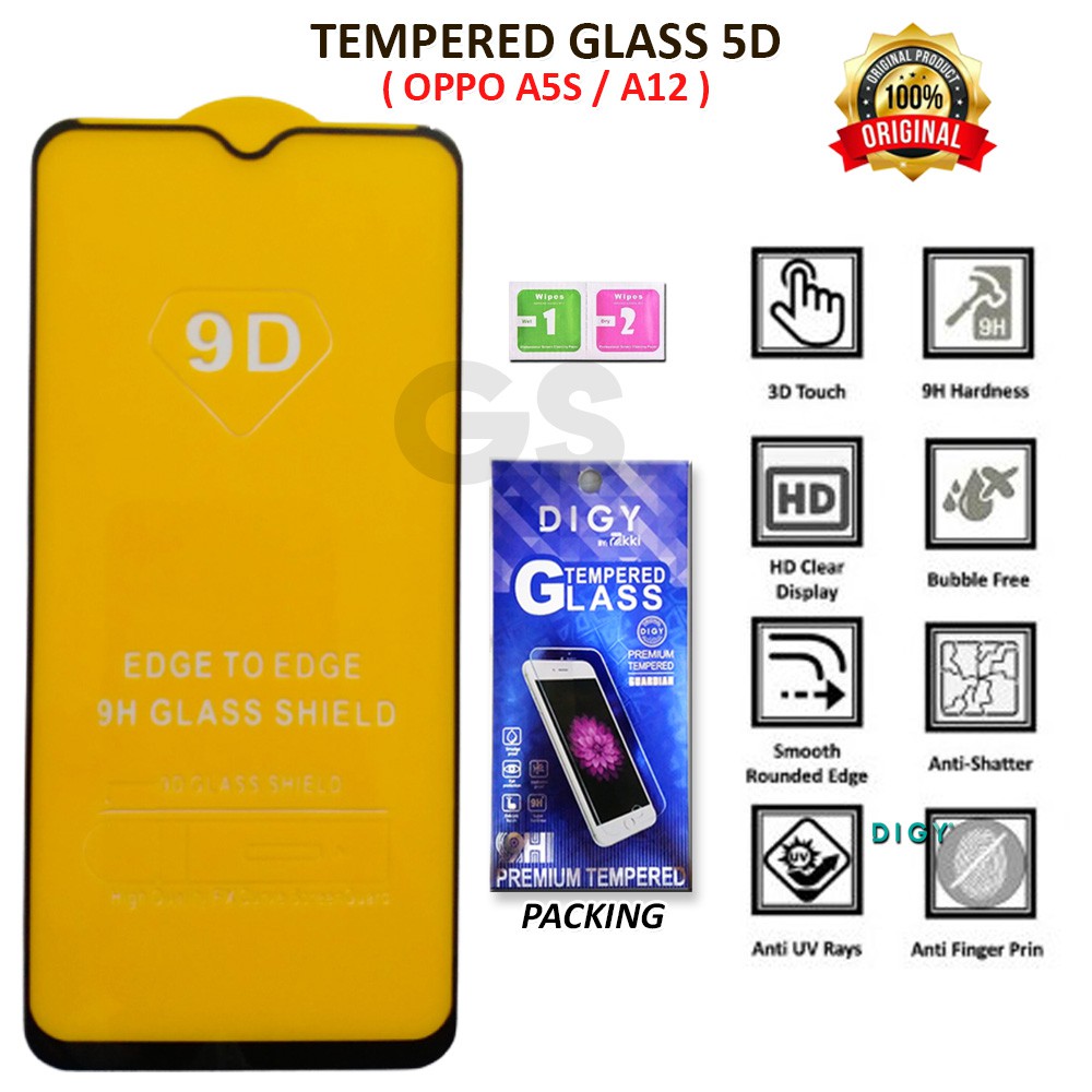 Tempered Glass  5D 10D OPPO A5S A7 A12 A11K A8 A31 A37 NEO 9 A52 A72 A92 A53 A33 A32 A91 F15 RENO 3