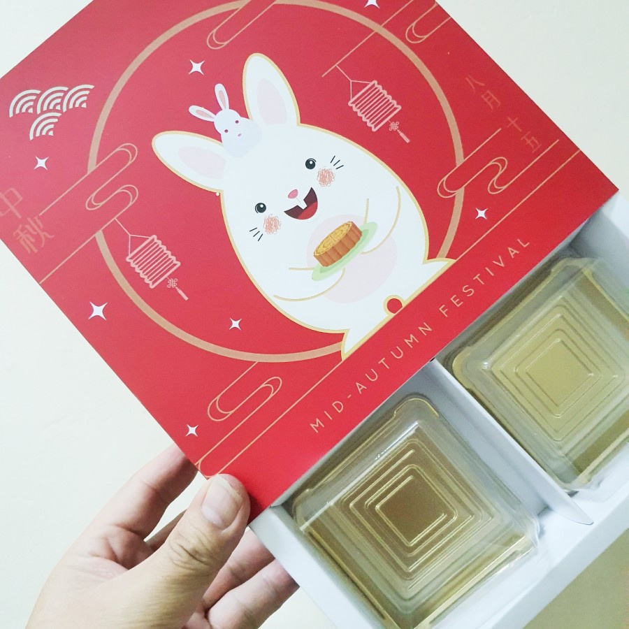 

( 5 Pcs ) Box Packaging Hampers Mooncake 125 g Dus Parcel Kue Bulan Mid Autumn Festival Motif Red Rabbit Free Kartu Ucapan