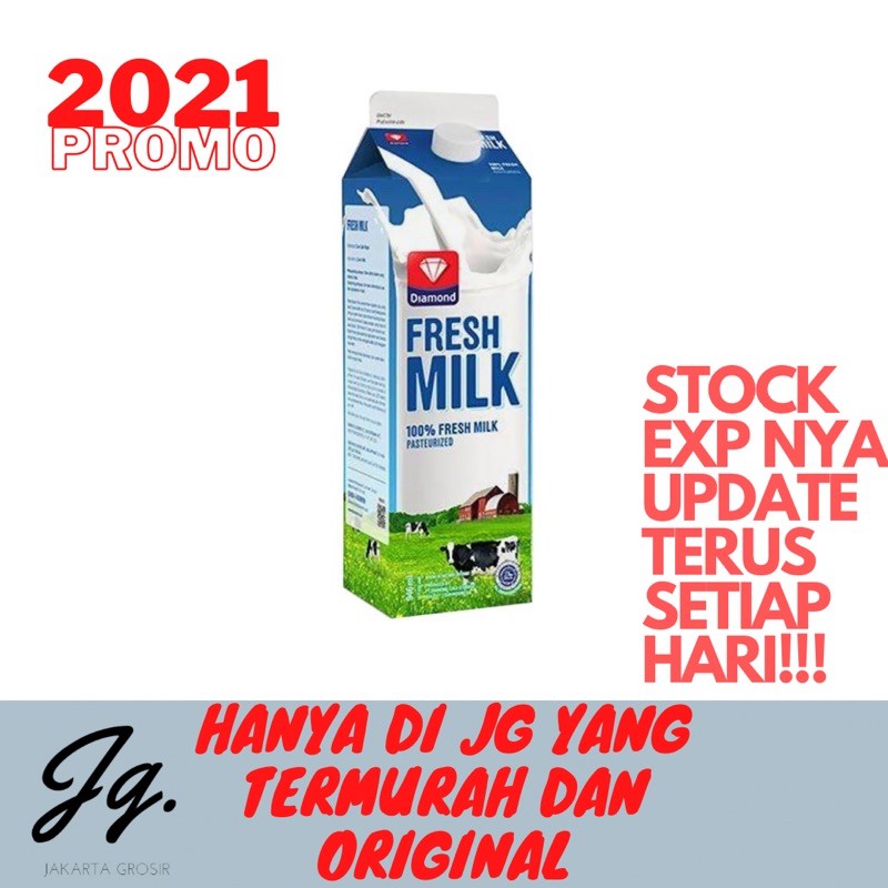 

IO Susu Fresh Milk 1 DIAMOND Karton Isi 12 Pcs @ 1 Liter - Fresh Milk - Plain / 1 Dus Isi 12Pcs X 1