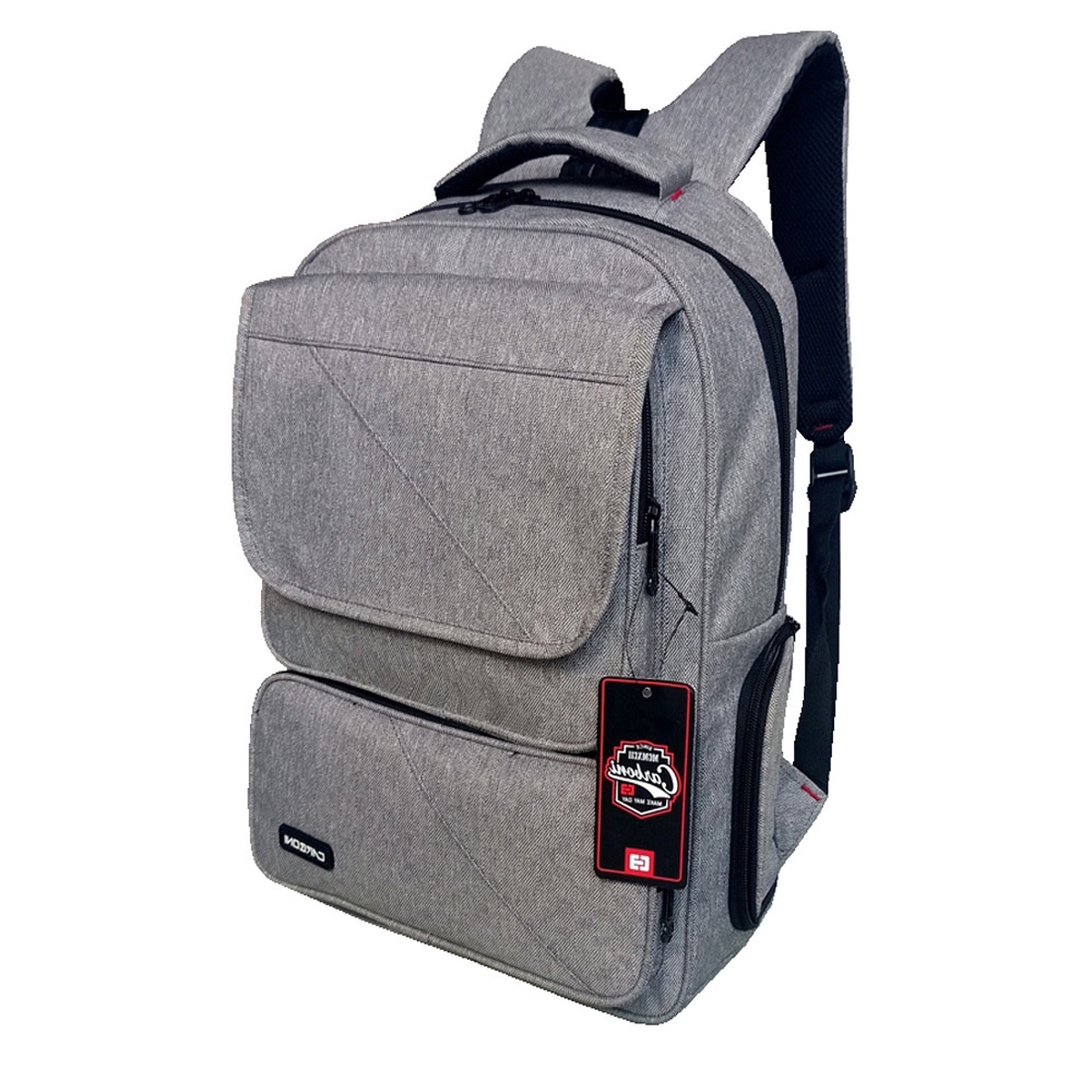 BackpacK Carboni Fintage Tas Ransel Laptop 15 Inchi Mode Korean AA00026 15-  ABU Polyester Serat Sintetis Original  + Raincover