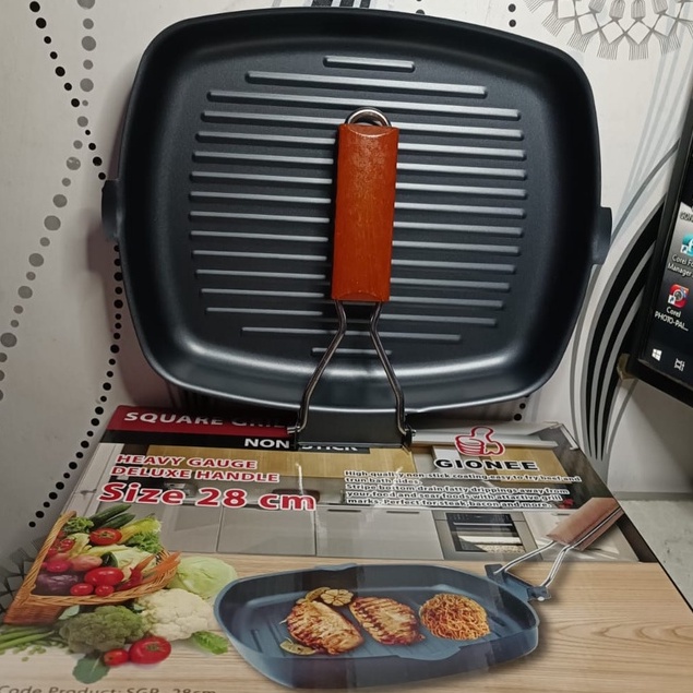 [PROMO COD] SQUARE GRILL PAN UKURAN 20-24-28 CM WAJAN UNTUK PANGGANG ANTI LENGKET