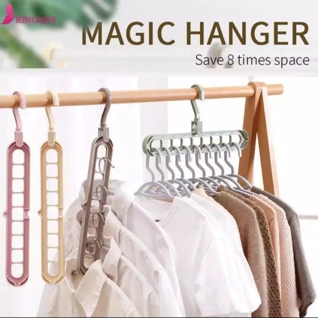 Gantungan Baju Hanger Ajaib/Magic Hanger Pakaian 9 Lubang/Hanger Gantungan Baju 9 lubang Ajaib Multi