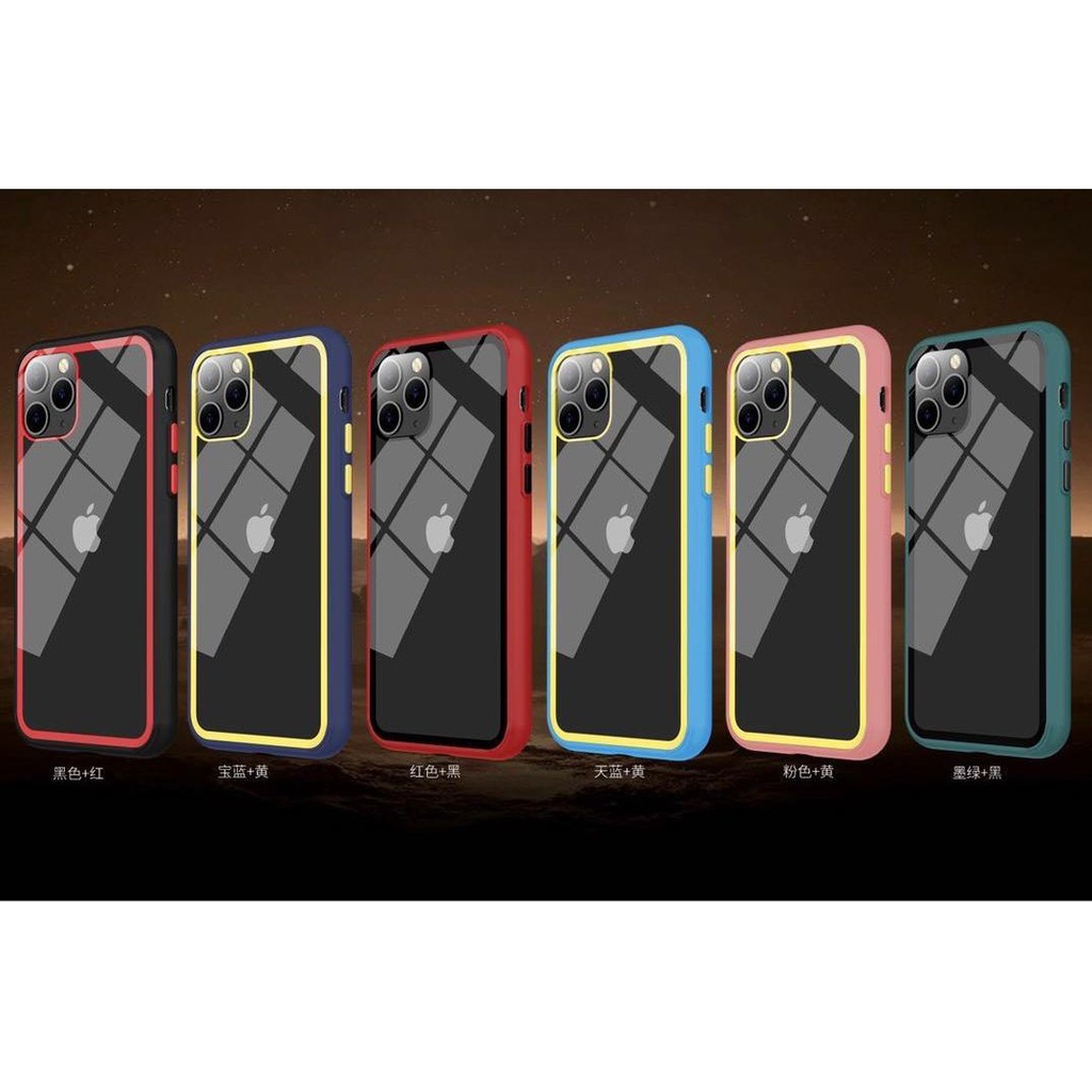 Hardcase Rainbow Samsung A01 Core 5.3 inchi Casing Samsung A013 Fuze Clear Dual Tone Color