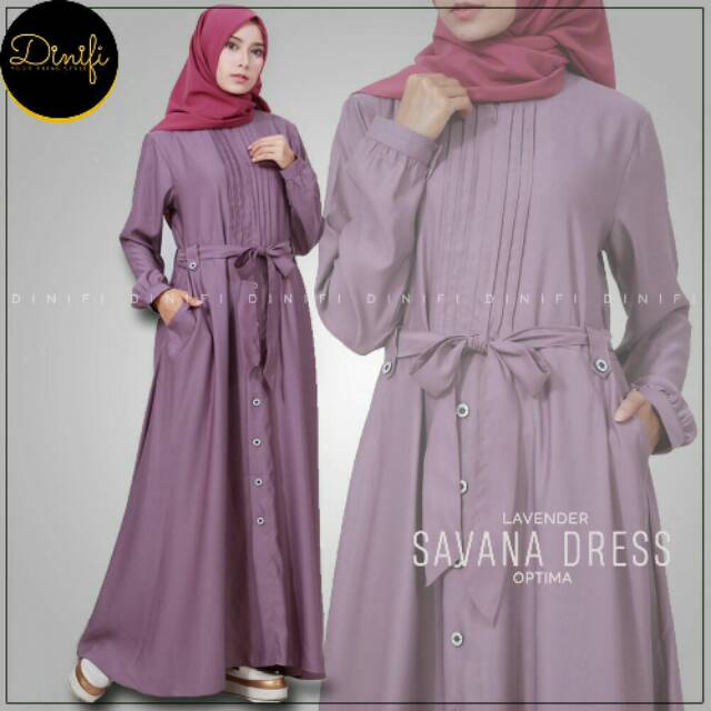 Gamis dress muslimah muslim cantik modern syari Savana Dinifi pesta casual bigsize jumbo bandung ORI